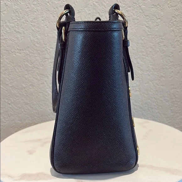 MCM Black Zip Tote with Gold Studs - Picture 5 of 13